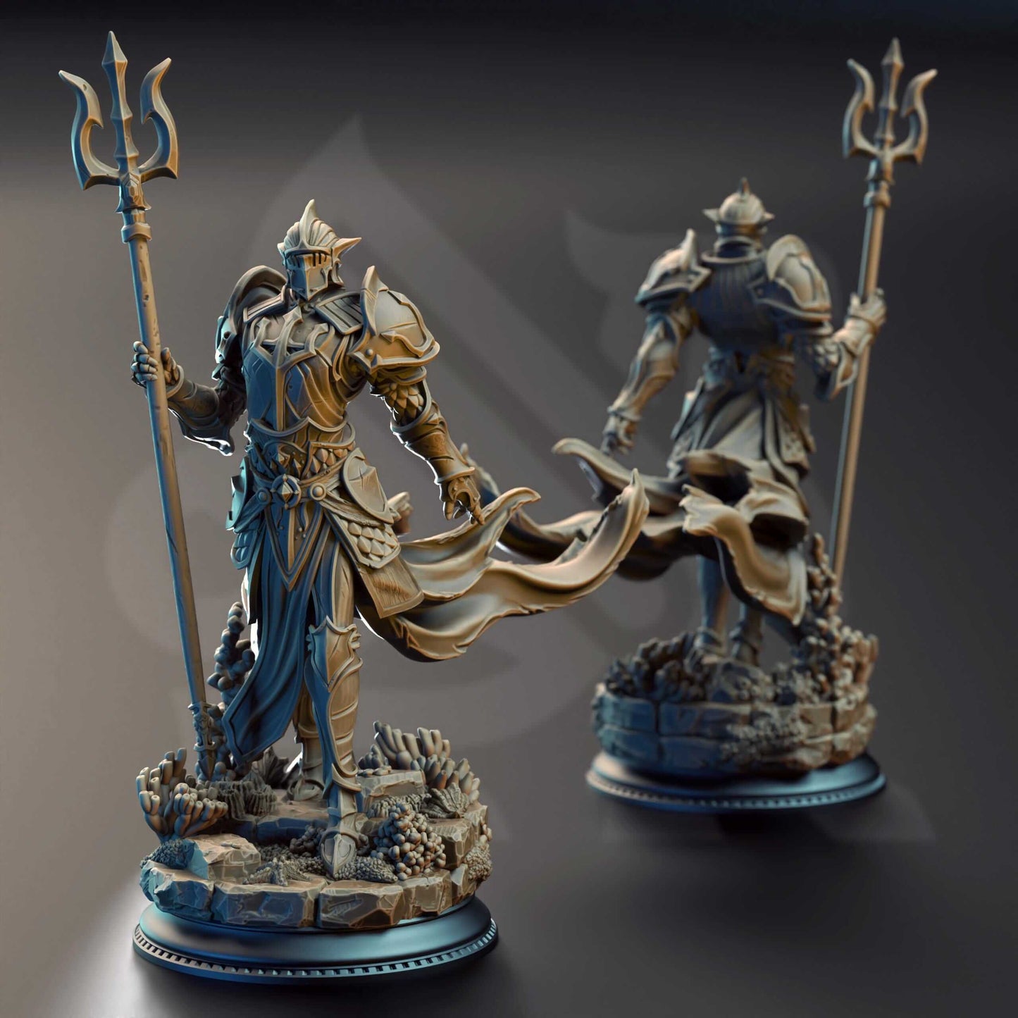 Paladin of the Sea - Cylantros Azurius - 3D Printed Resin RPG/Tabletop/Boardgames Miniature DM Stash