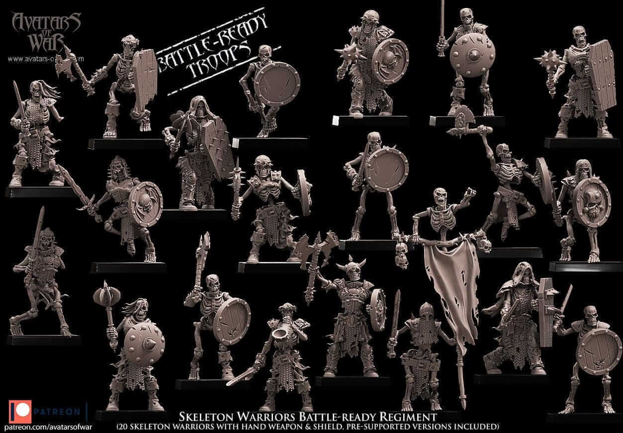 Beastman Skeleton Warriors Battle Ready regiment - Avatars of War