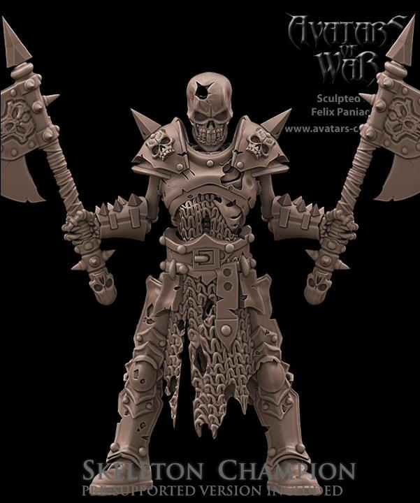 Skeleton Champion with Two Weapons - Avatars of War