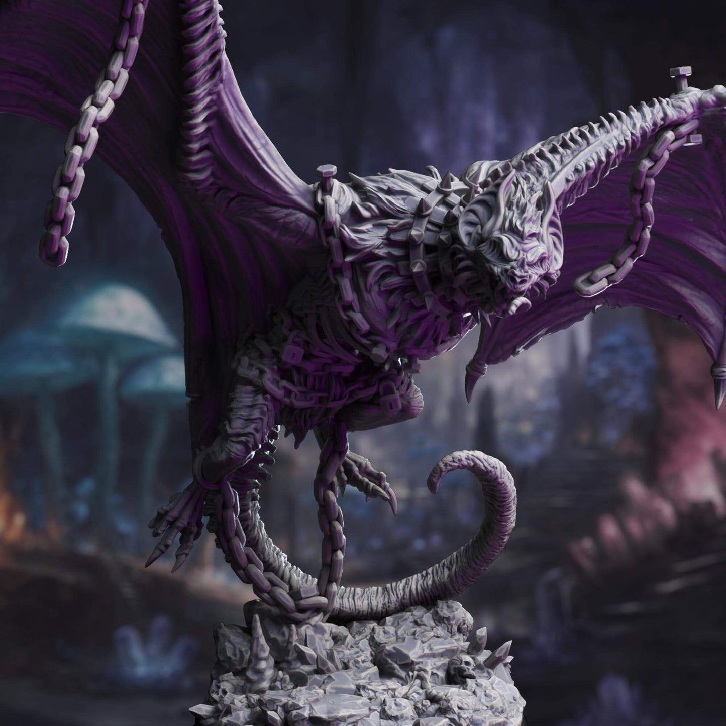 Bridled Giant Bat - Sonari - 3D Printed Resin RPG/Tabletop/Boardgames Miniature DM Stash