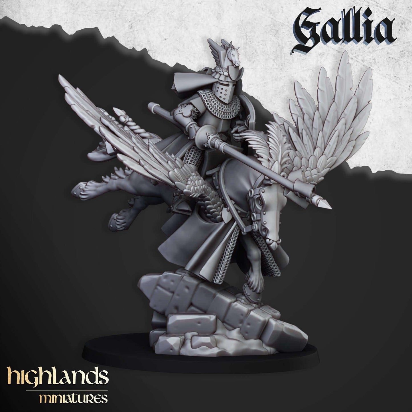 Gallia Pegasus Knights - Highlands Miniatures - Breton Proxies