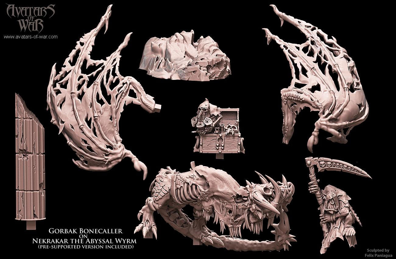 Orc Necromancer on Abyssal Wyvern - Avatars of War