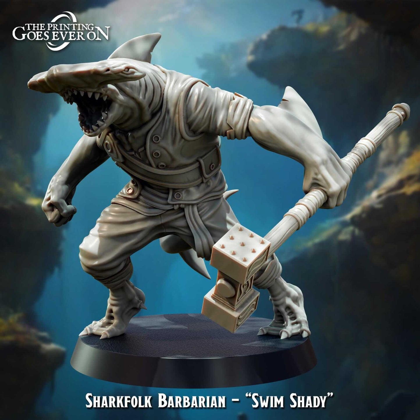 Sharkfolk Barbarian Swim Shady - Tides of Terror - The Printing Goes Ever On