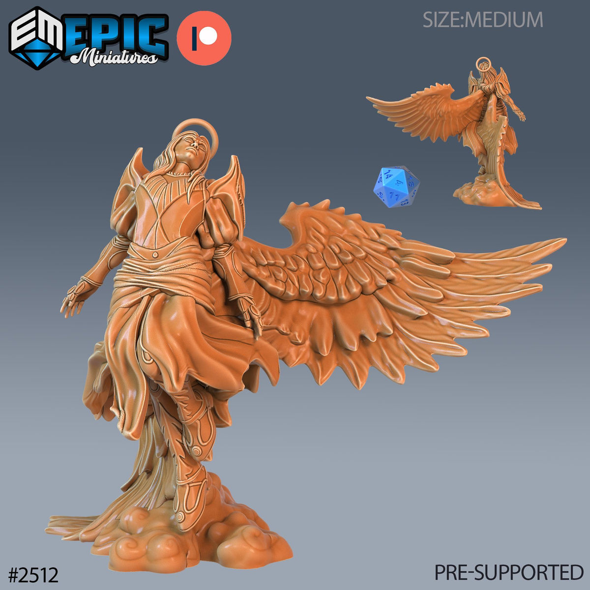 3D Resin Miniature Angel Male - D&D Epic Miniatures