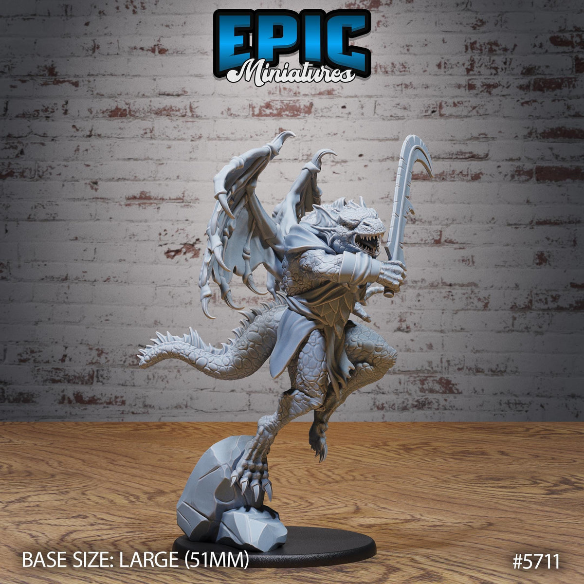 3D Resin Miniature Draconian Warrior - D&D Epic Miniatures