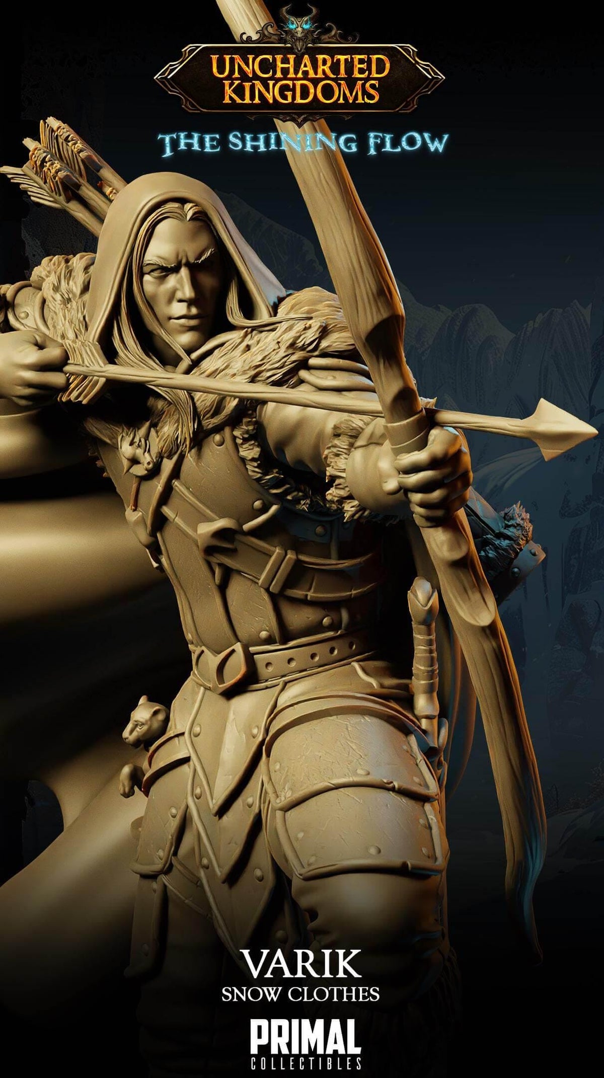 Varik Dun'Ate Dark Elf - Uncharted Kingdoms 3D Printed Resin RPG/Tabletop/Boardgames Miniature Primal Collectibles