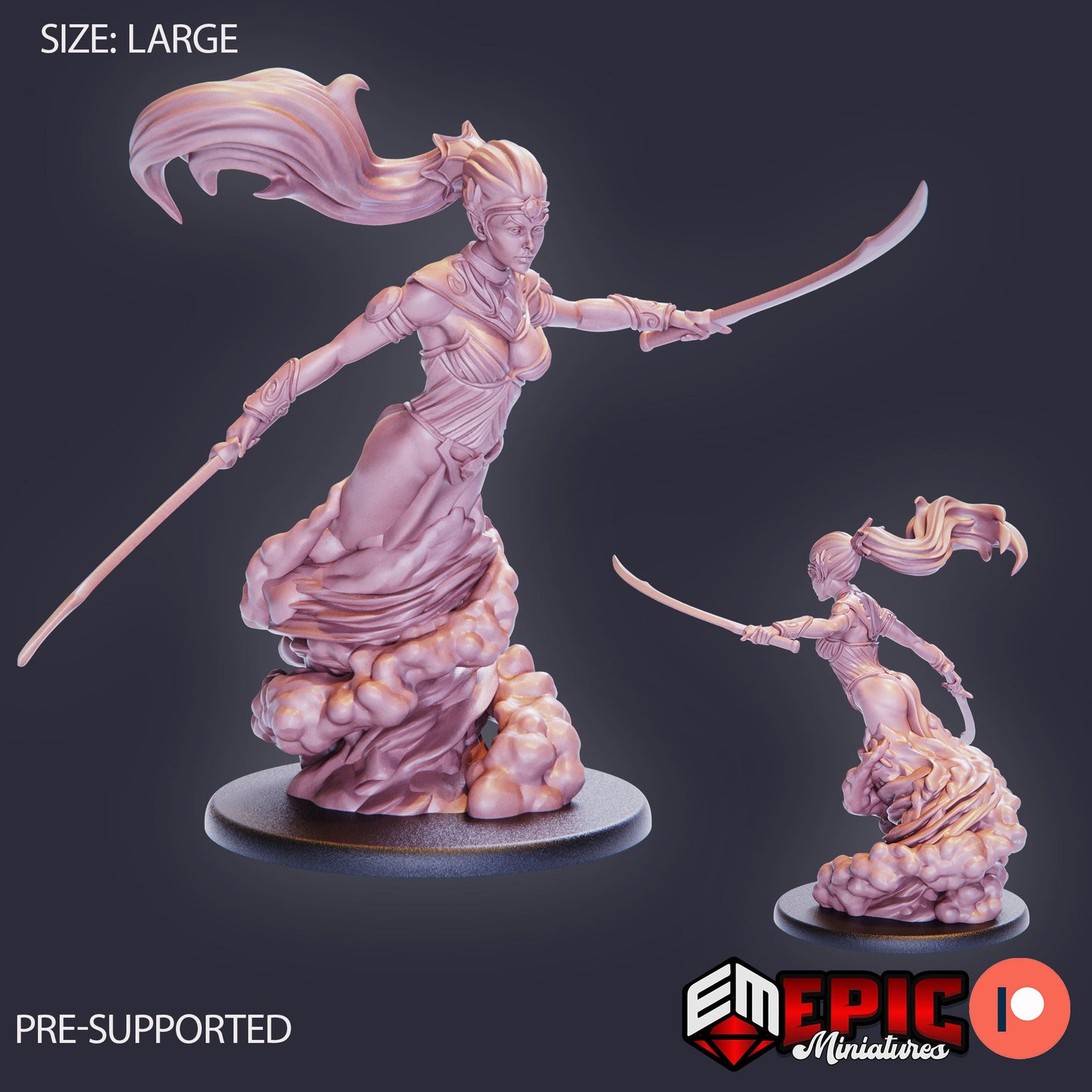 3D Resin Miniature Djinni Female - D&D Epic Miniatures