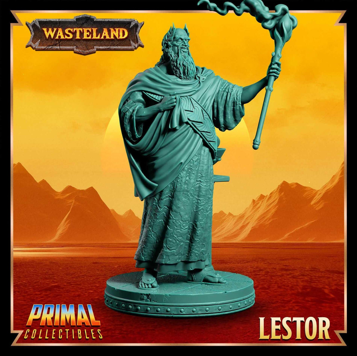King Lestor Sorcerer King - Wasteland 3D Printed Resin RPG/Tabletop/Boardgames Miniature Primal Collectibles