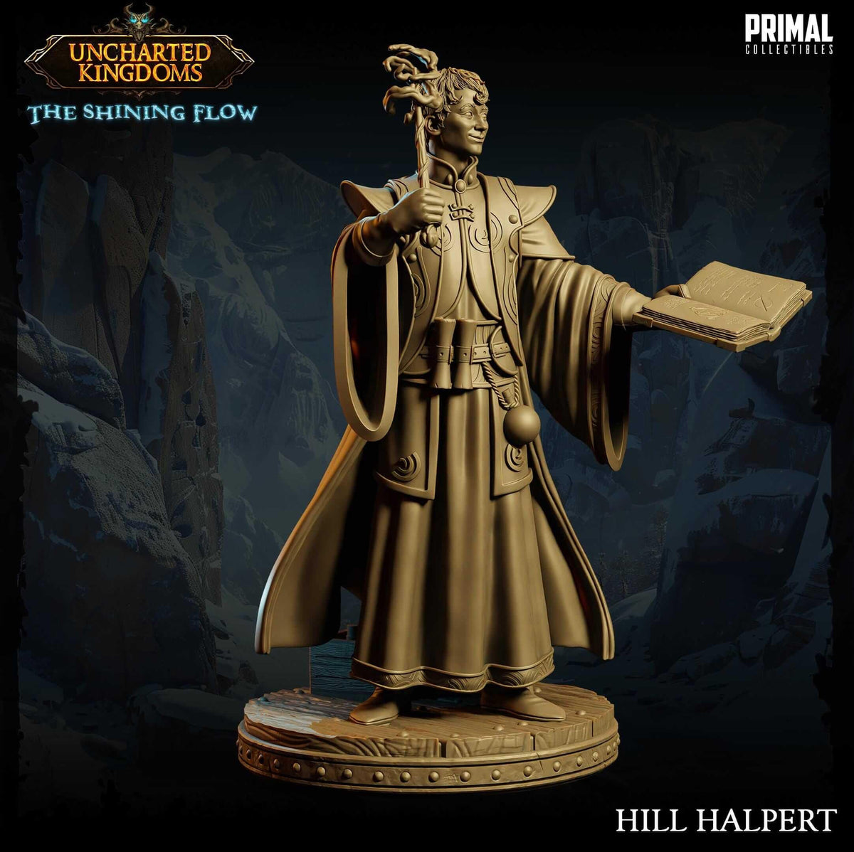 Halpert Wizard - Uncharted Kingdoms 3D Printed Resin RPG/Tabletop/Boardgames Miniature Primal Collectibles