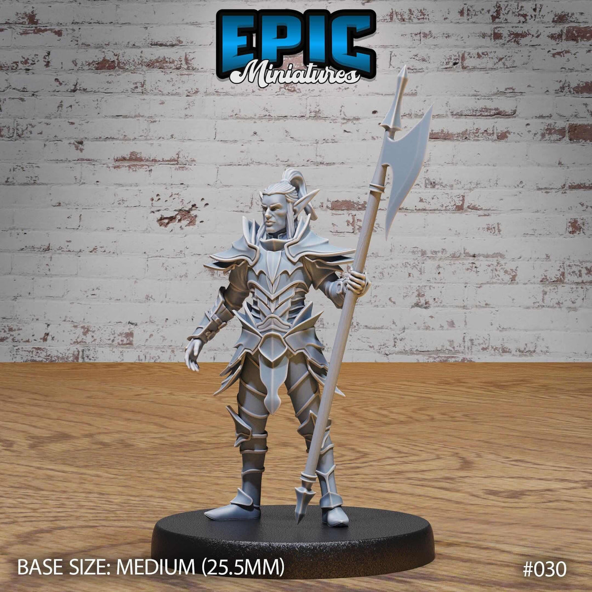 Dark Elf - Drow - with Halberd - D&D Epic Miniatures   and Dragons
