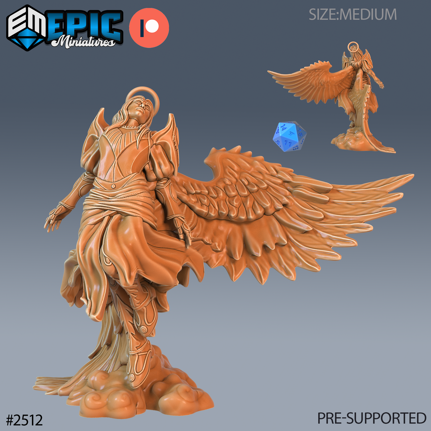 3D Resin Miniature Angel Male - D&D Epic Miniatures