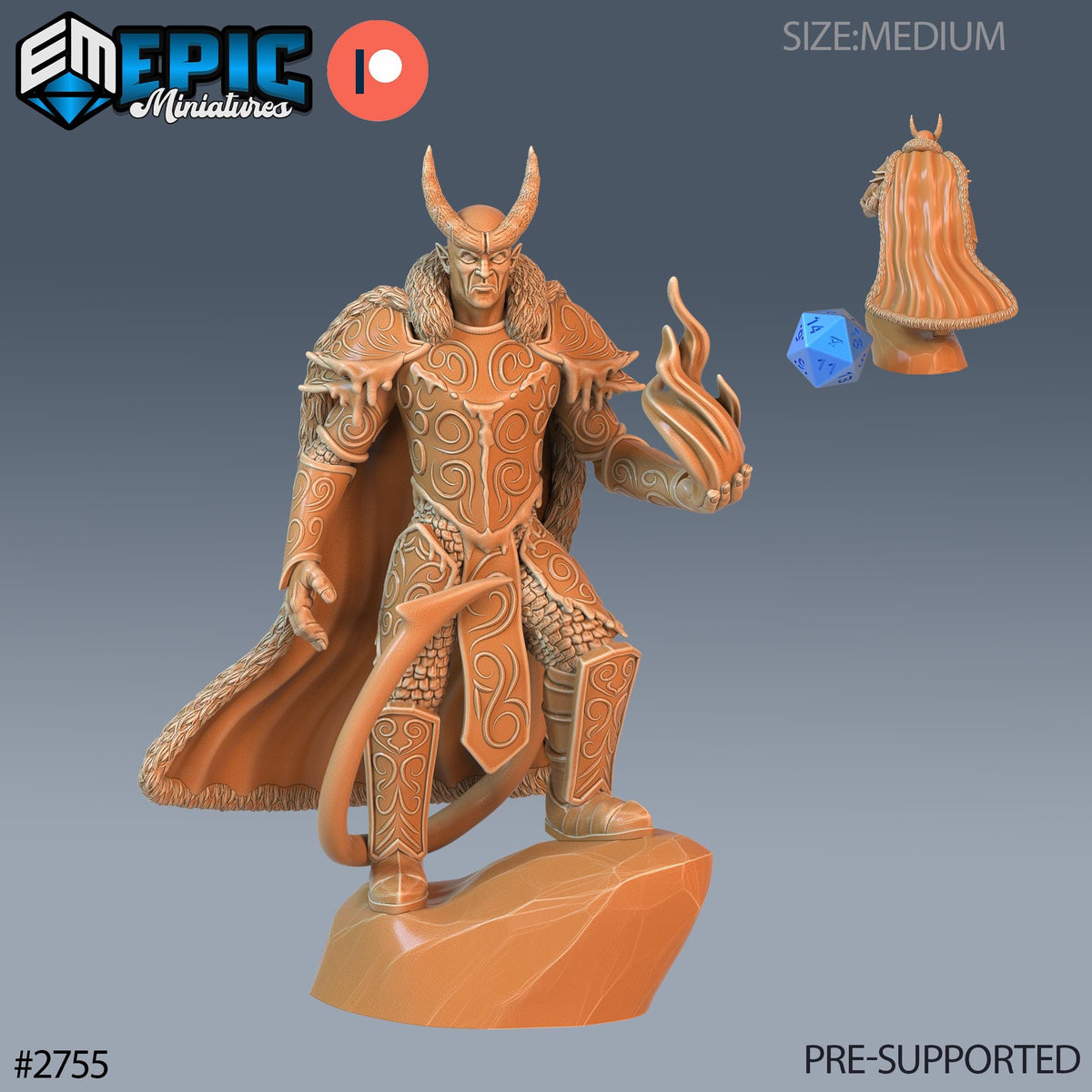 a statue of a demon holding a dice