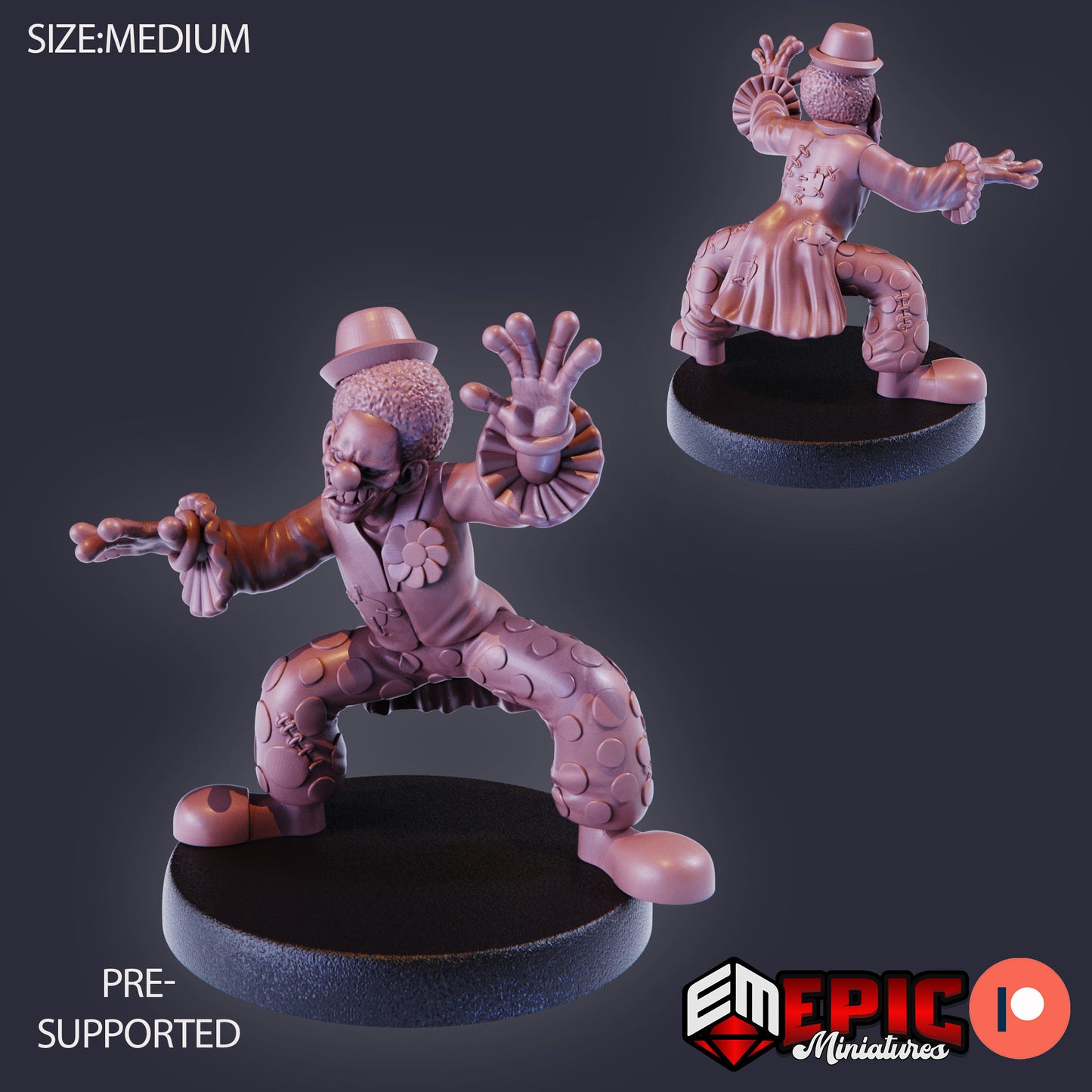 3D Resin Miniature Horror Clown - D&D Epic Miniatures