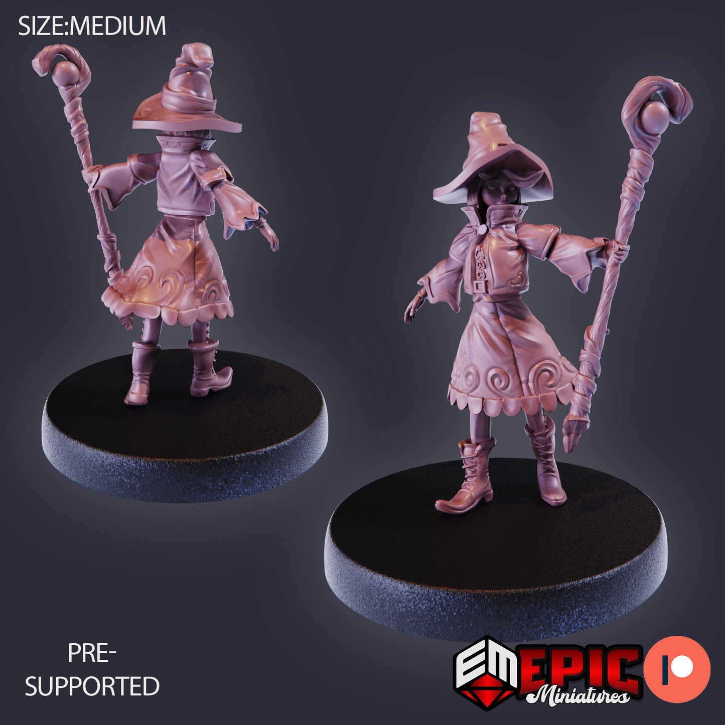 3D Resin Miniature Witch Apprentice - D&D Epic Miniatures