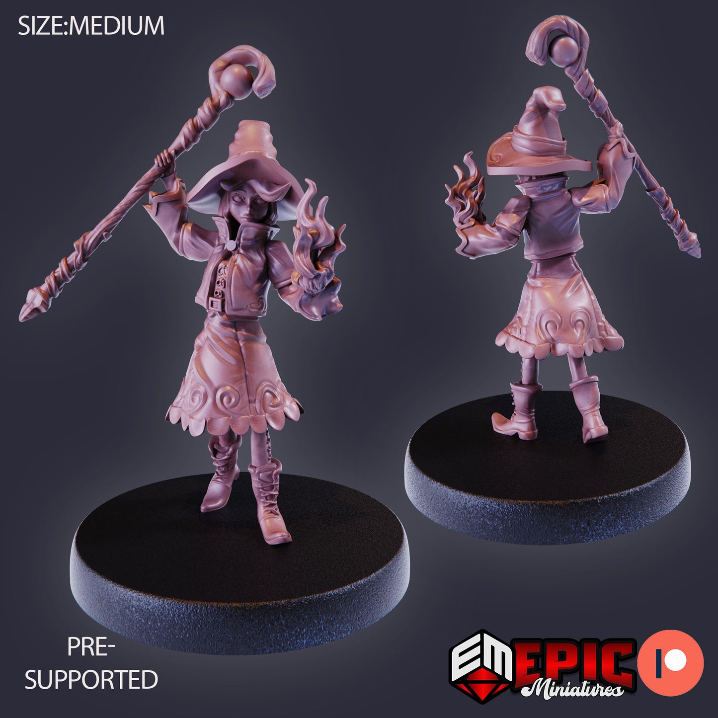3D Resin Miniature Witch Apprentice - D&D Epic Miniatures