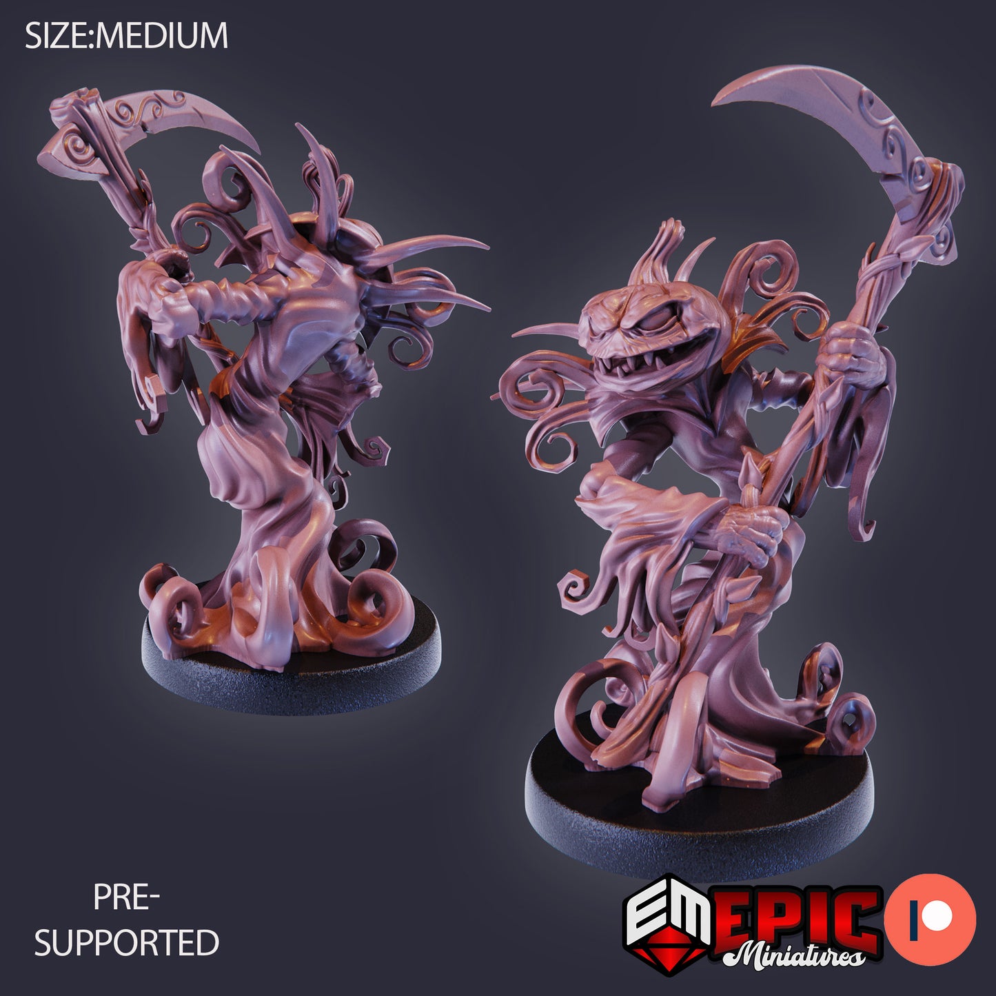 3D Resin Miniature Pumpkin Reaper - D&D Epic Miniatures
