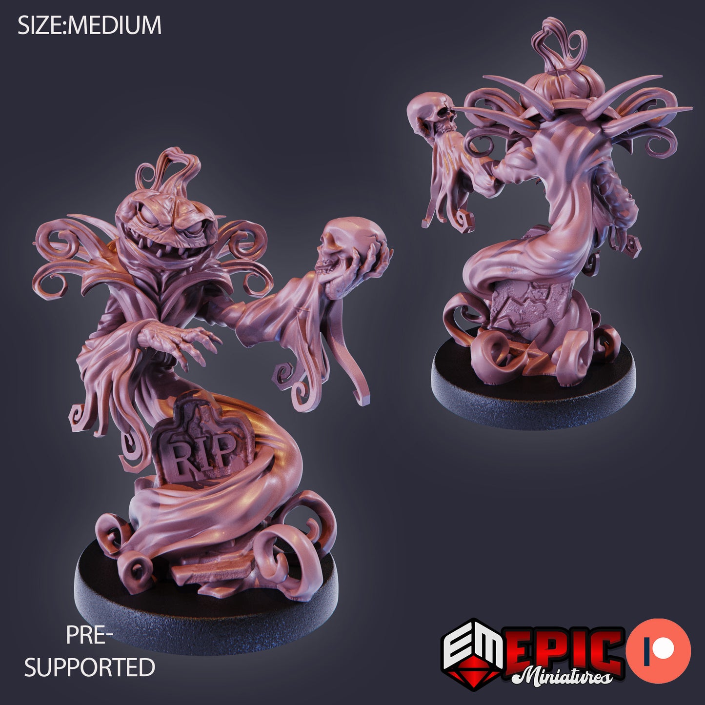 3D Resin Miniature Pumpkin Reaper - D&D Epic Miniatures