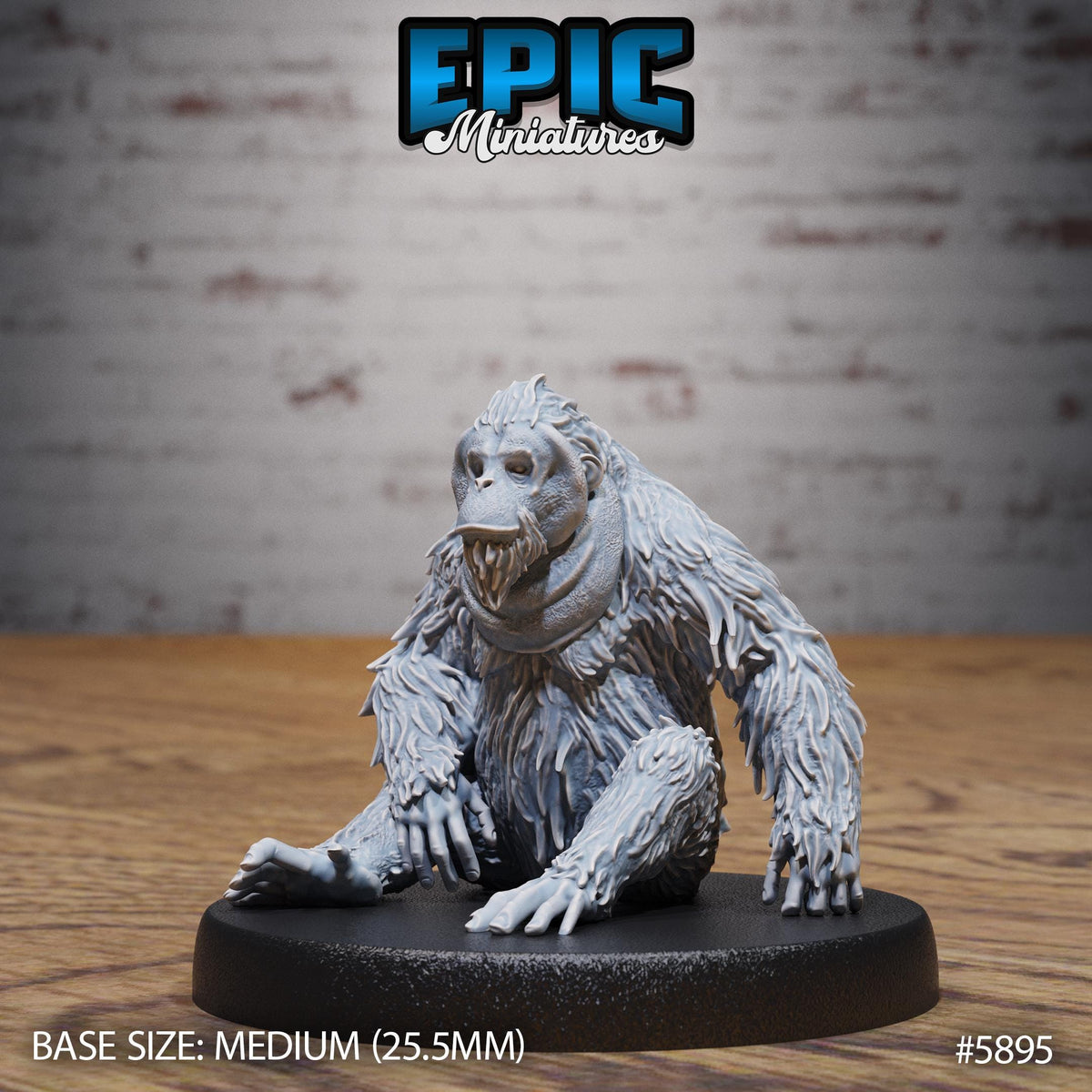 3D Resin Miniature Orangutan - D&D Epic Miniatures