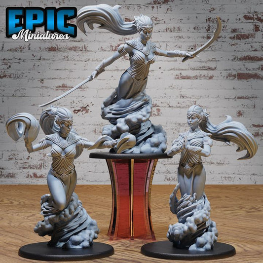 3D Resin Miniature Djinni Female - D&D Epic Miniatures