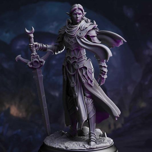 Drow Paladin of the Moon - Ilnia Vasrith - 3D Printed Resin RPG/Tabletop/Boardgames Miniature DM Stash