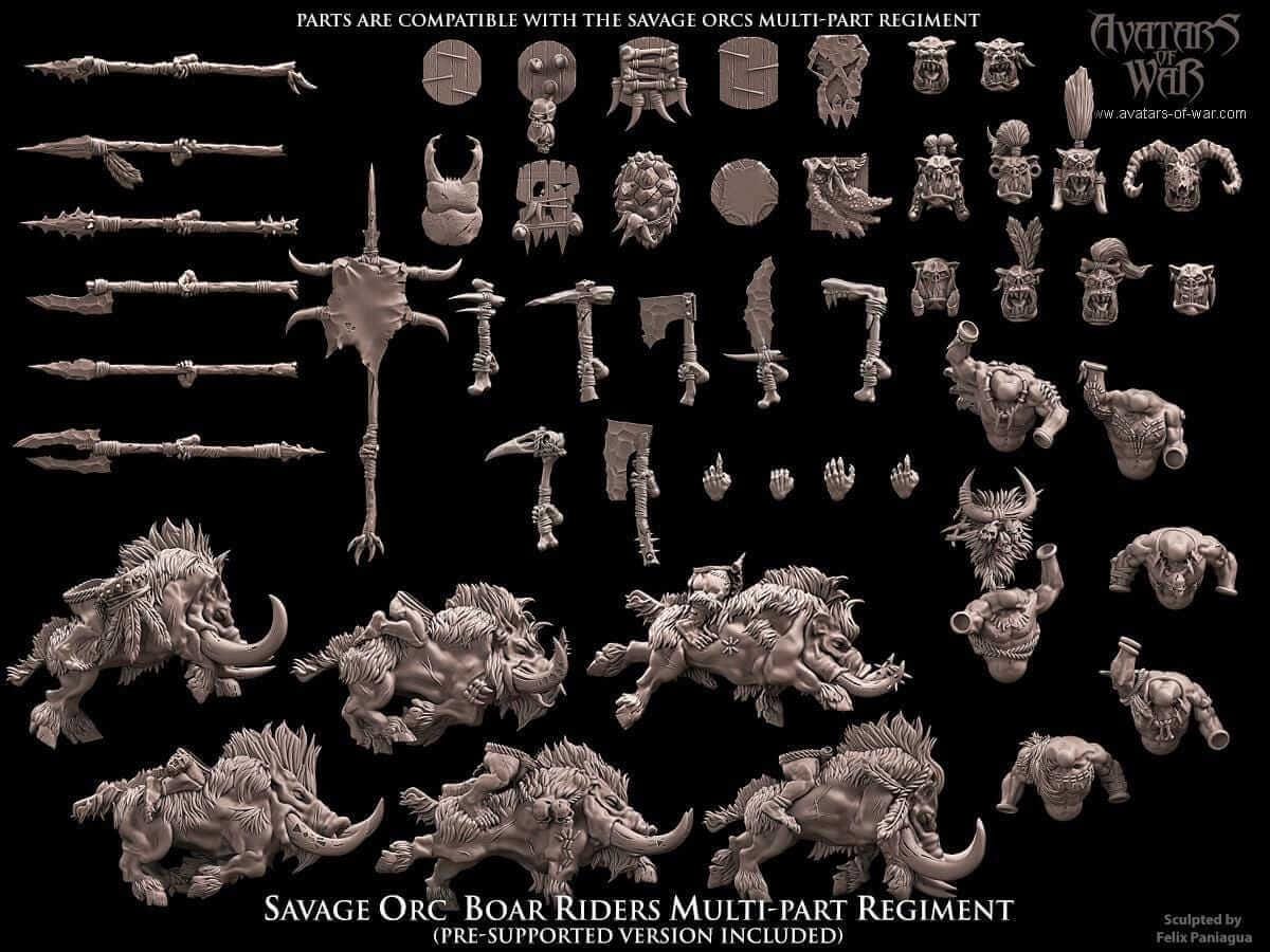 Savage Orc Boar Riders - Avatars of War