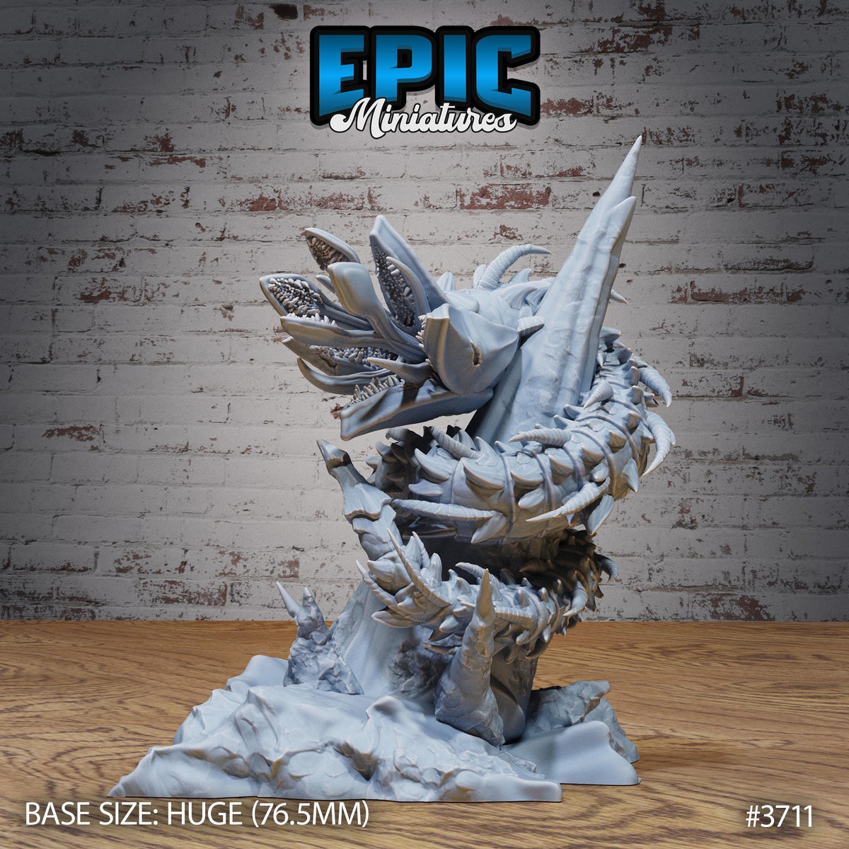 3D Resin Miniature Dhole Worm - D&D Epic Miniatures