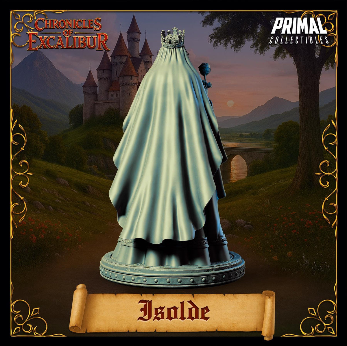 Princess Isolde from Chronicles of Excalibur, high-quality miniature in premium resin, showcasing exceptional detail and craftsmanship.