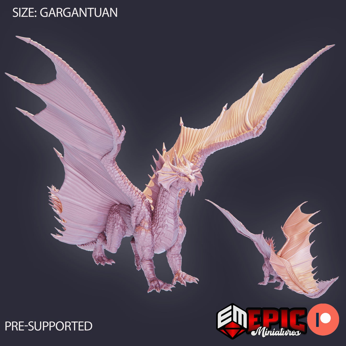 3D Resin Miniature Brass Dragon - D&D Epic Miniatures