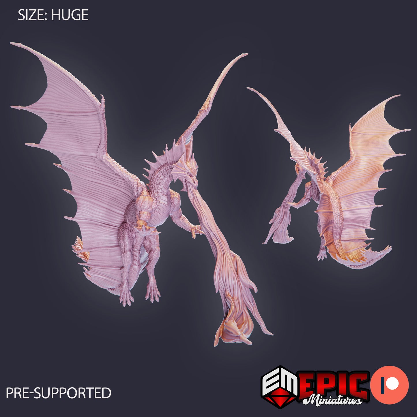 3D Resin Miniature Brass Dragon - D&D Epic Miniatures