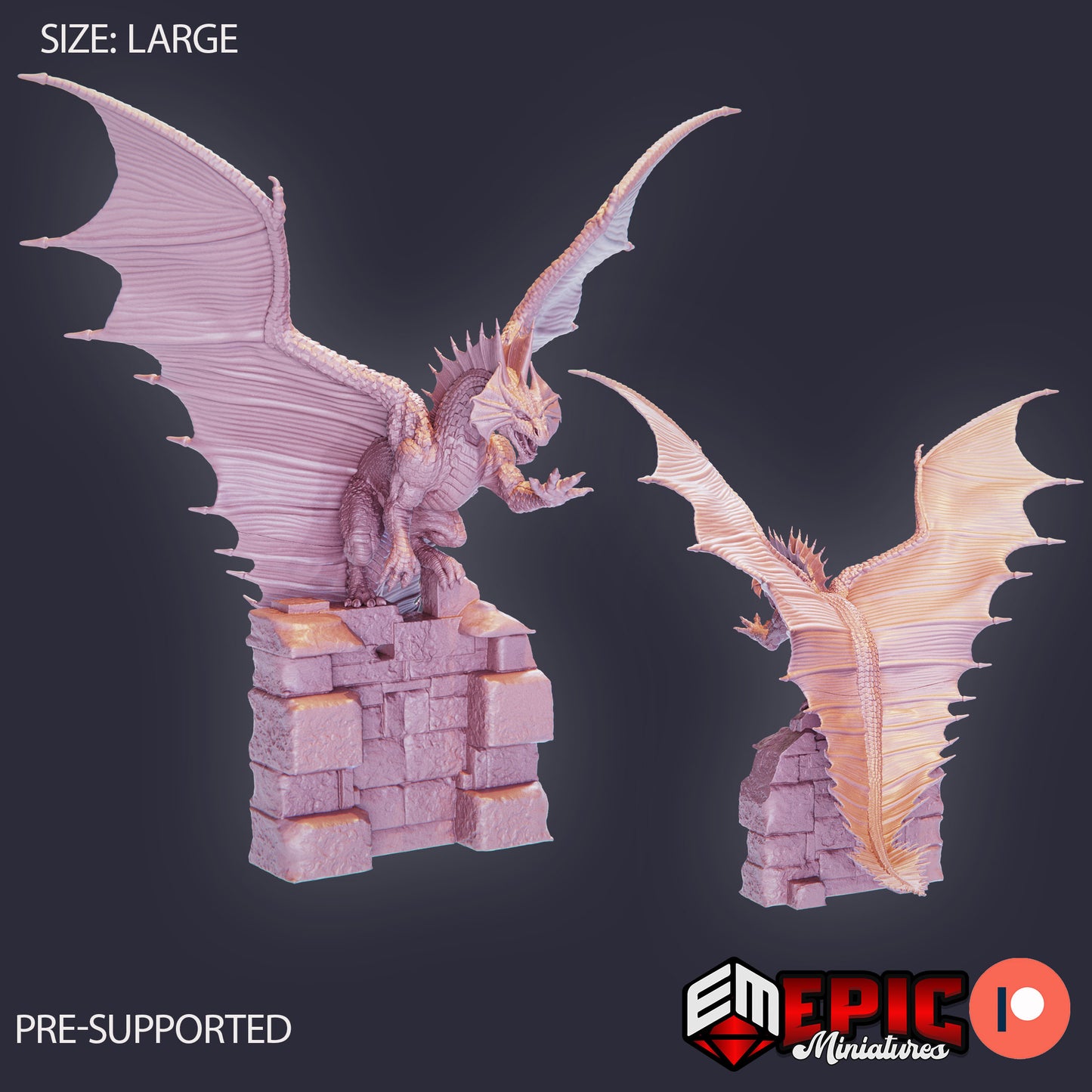 3D Resin Miniature Brass Dragon - D&D Epic Miniatures