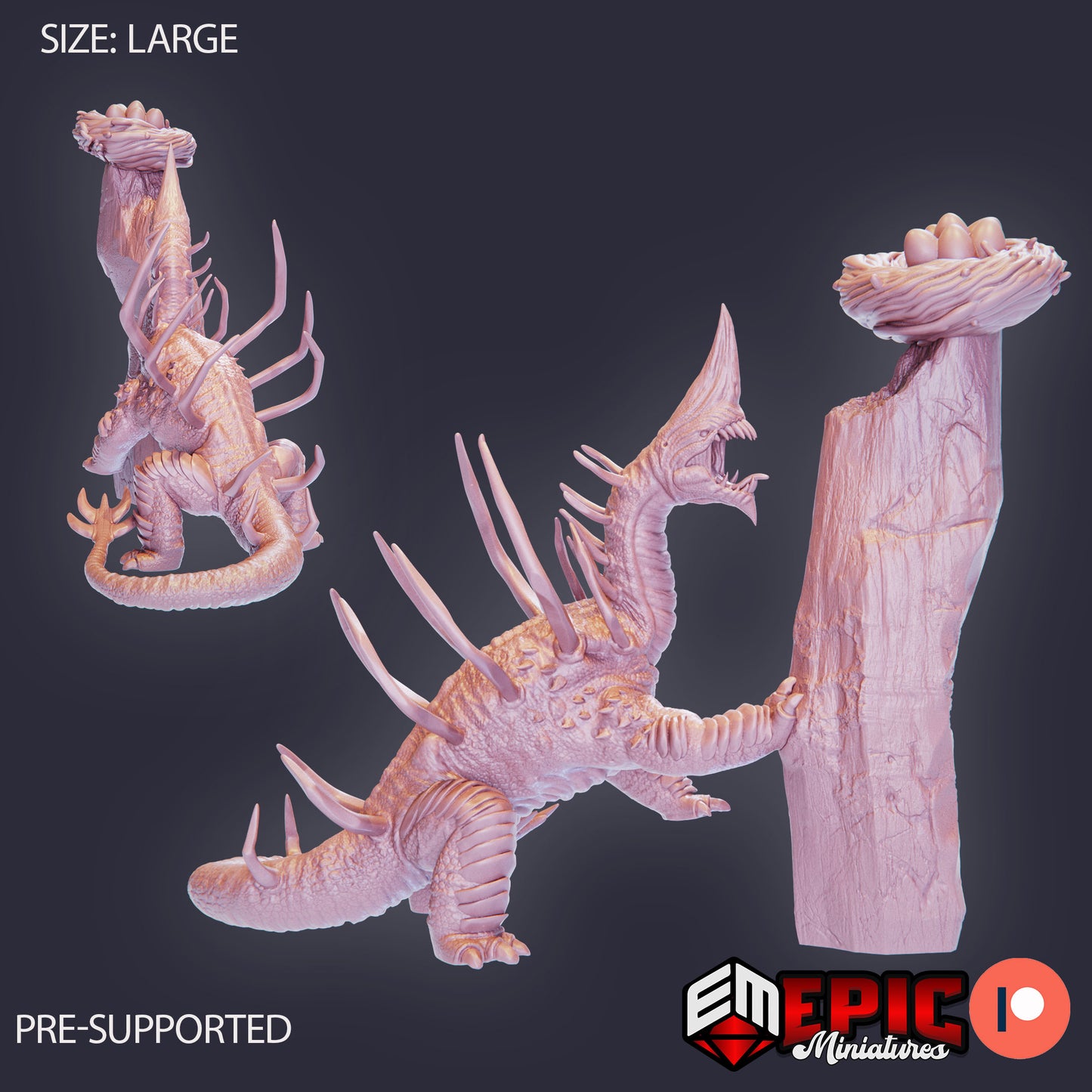 3D Resin Miniature Sand Wyrm - D&D Epic Miniatures