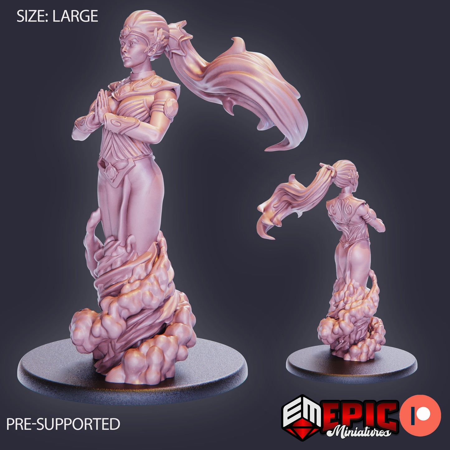 3D Resin Miniature Djinni Female - D&D Epic Miniatures