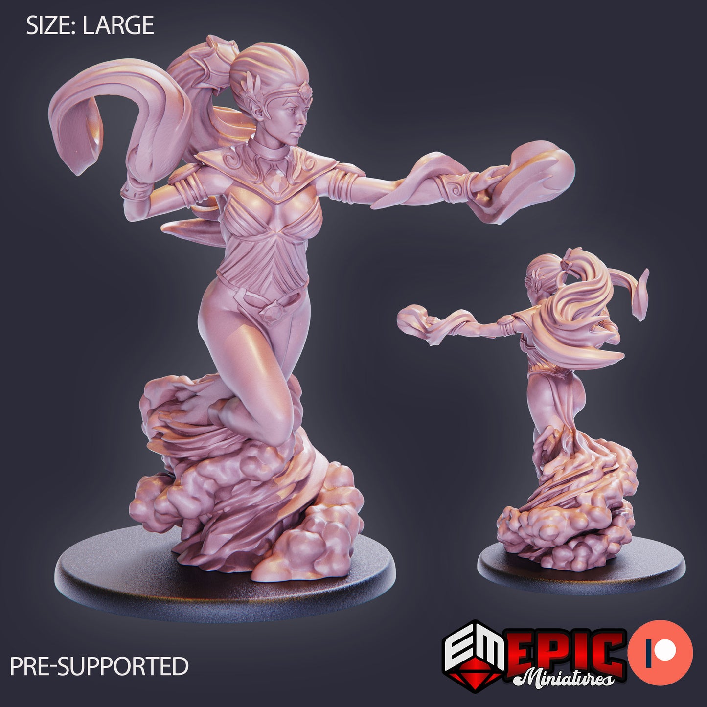 3D Resin Miniature Djinni Female - D&D Epic Miniatures