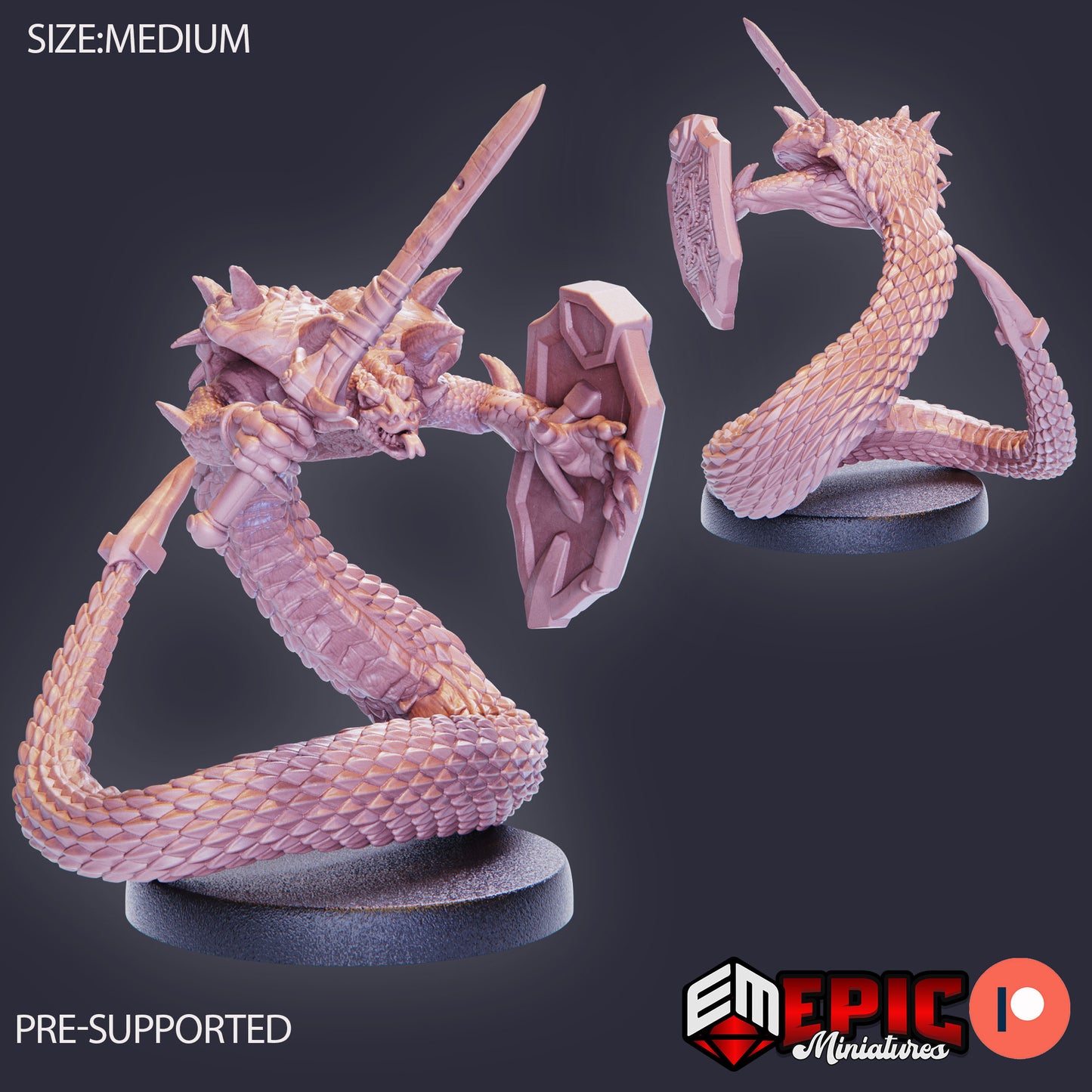 3D Resin Miniature Cobra Folk  D&D Epic Miniatures