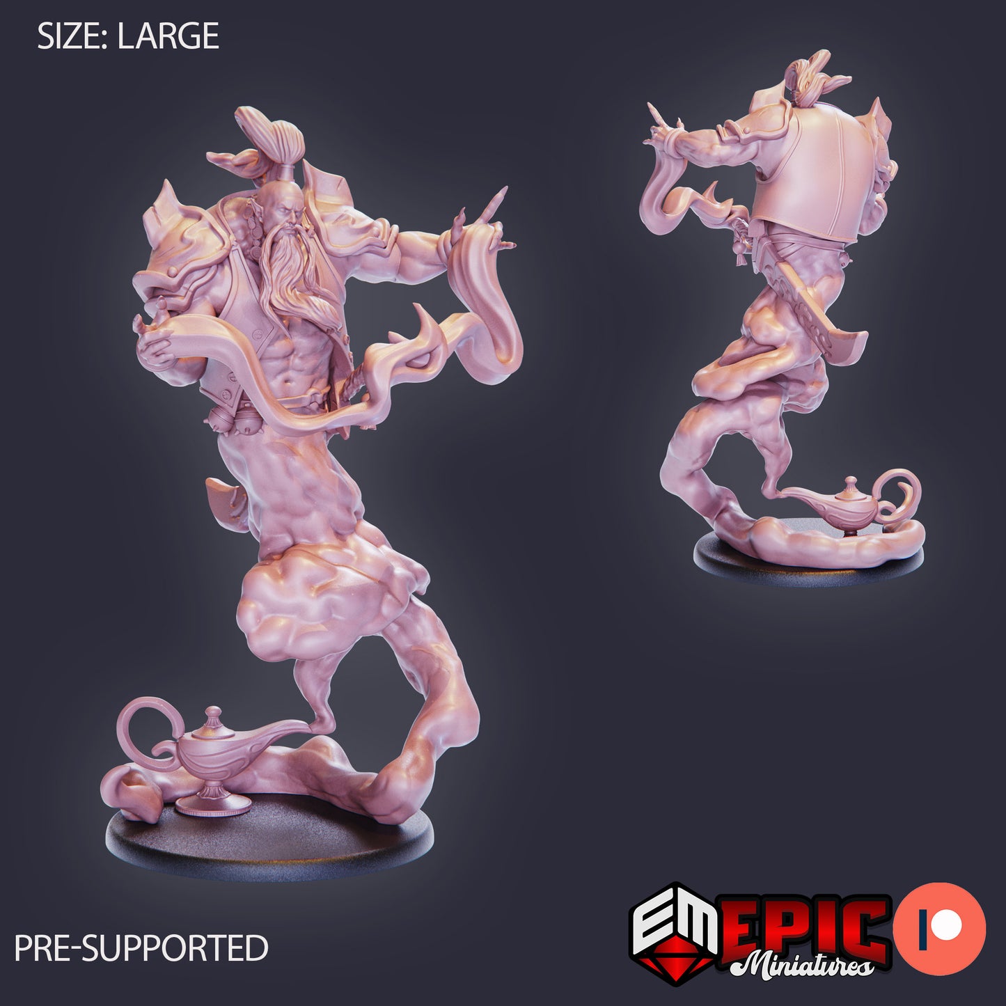 3D Resin Miniature Legendary Lamp Genie - D&D Epic Miniatures