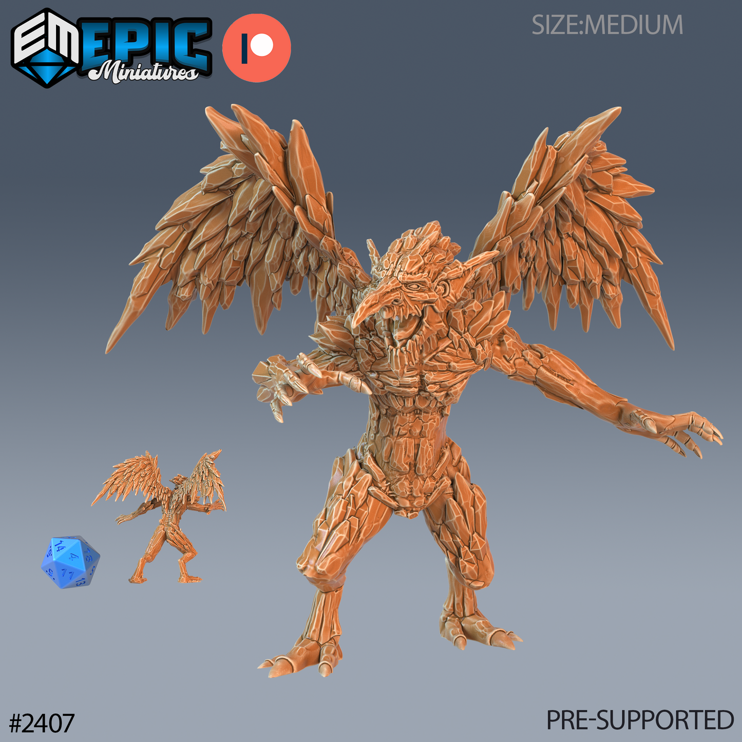 3D Resin Miniature Ice Mephit - D&D - Epic Miniatures