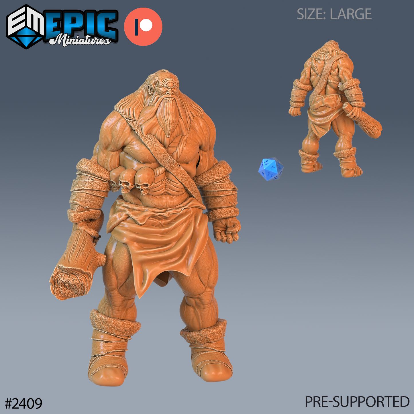 3D Resin Miniature Snow Cyclops - D&D Epic Miniatures