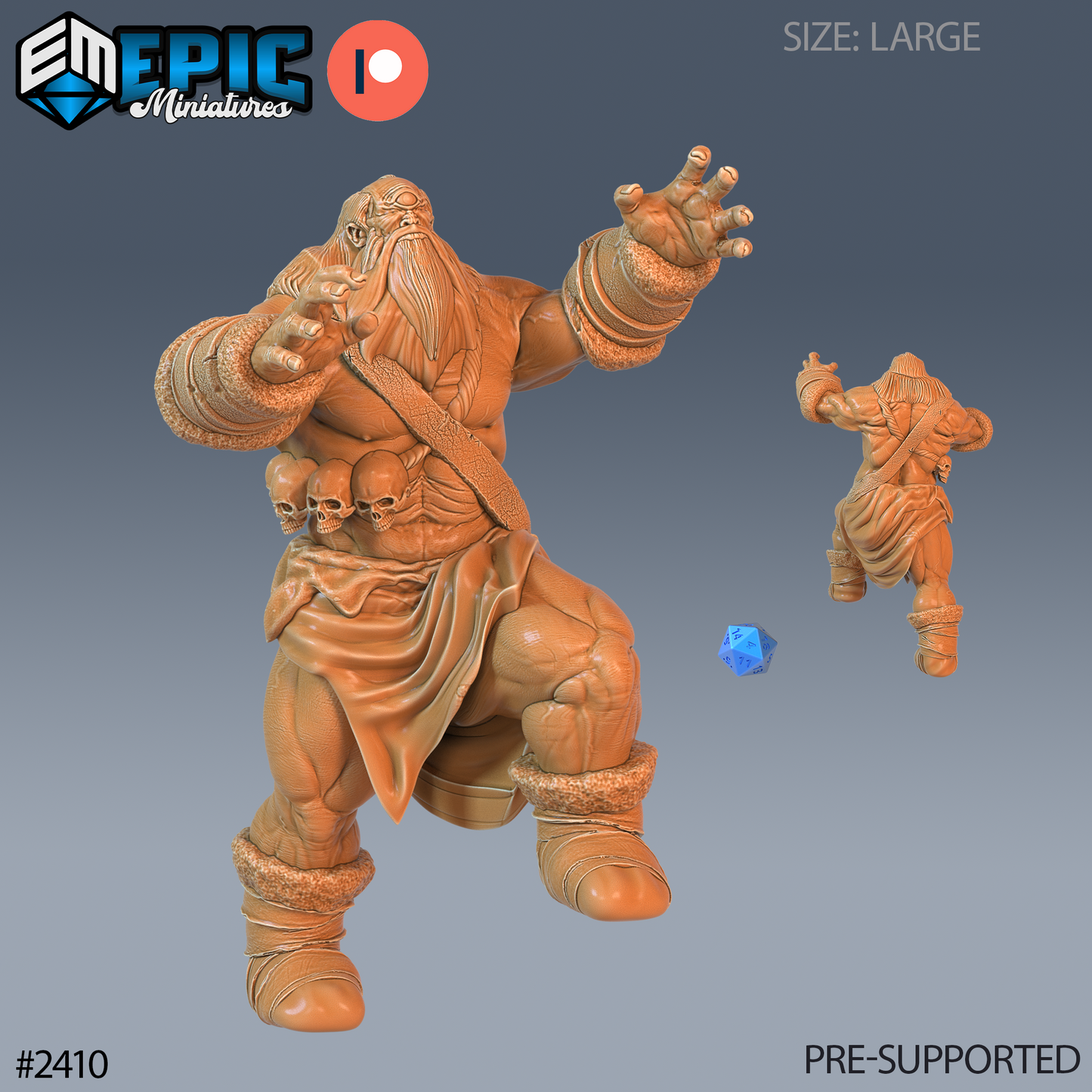 3D Resin Miniature Snow Cyclops - D&D Epic Miniatures