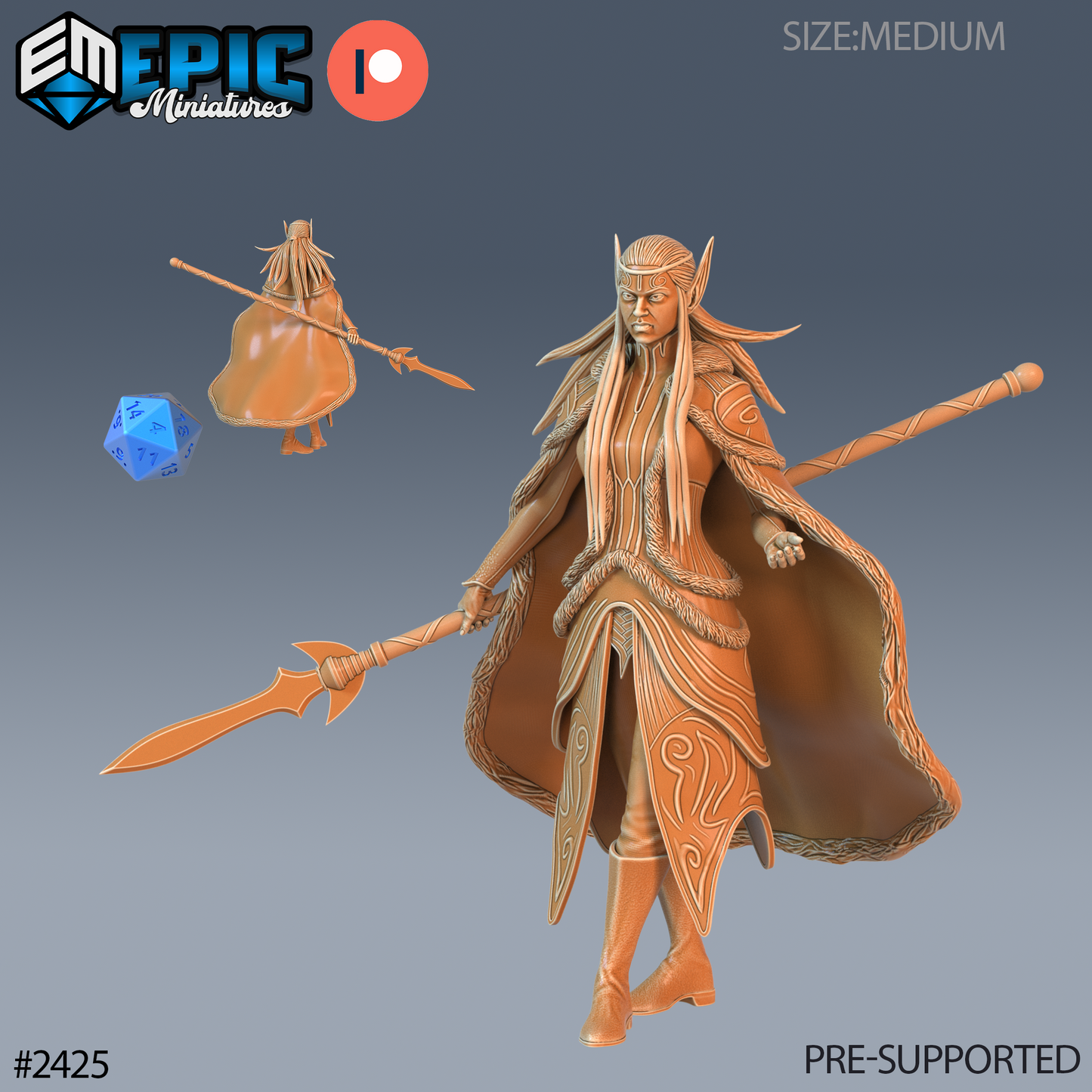 3D Resin Miniature Fey Elf Winter - D&D Epic Miniatures