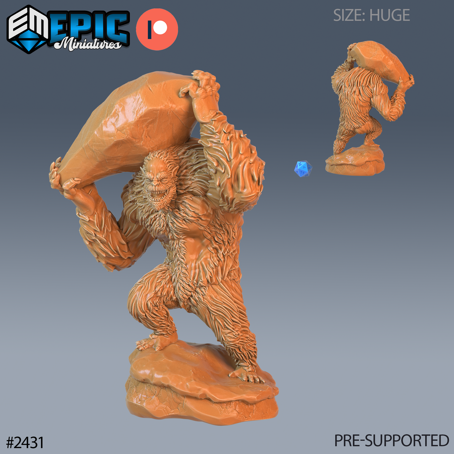 3D Resin Miniature Yeti Abomination - D&D Epic Miniatures