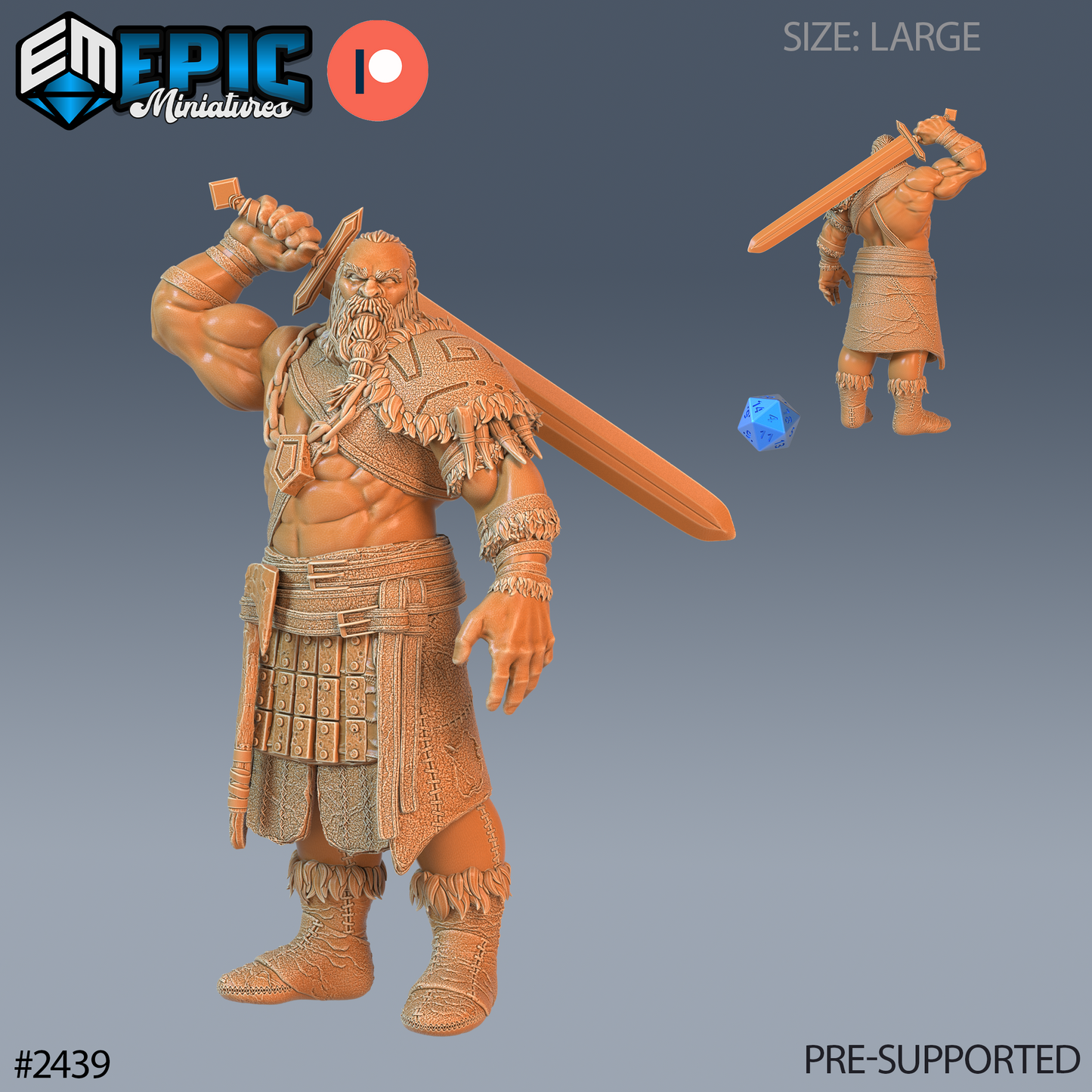 3D Resin Miniature Half Frost Giant - D&D - Epic Miniatures