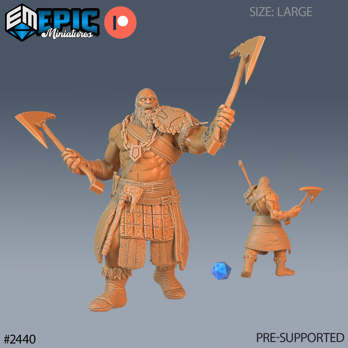 3D Resin Miniature Half Frost Giant - D&D - Epic Miniatures