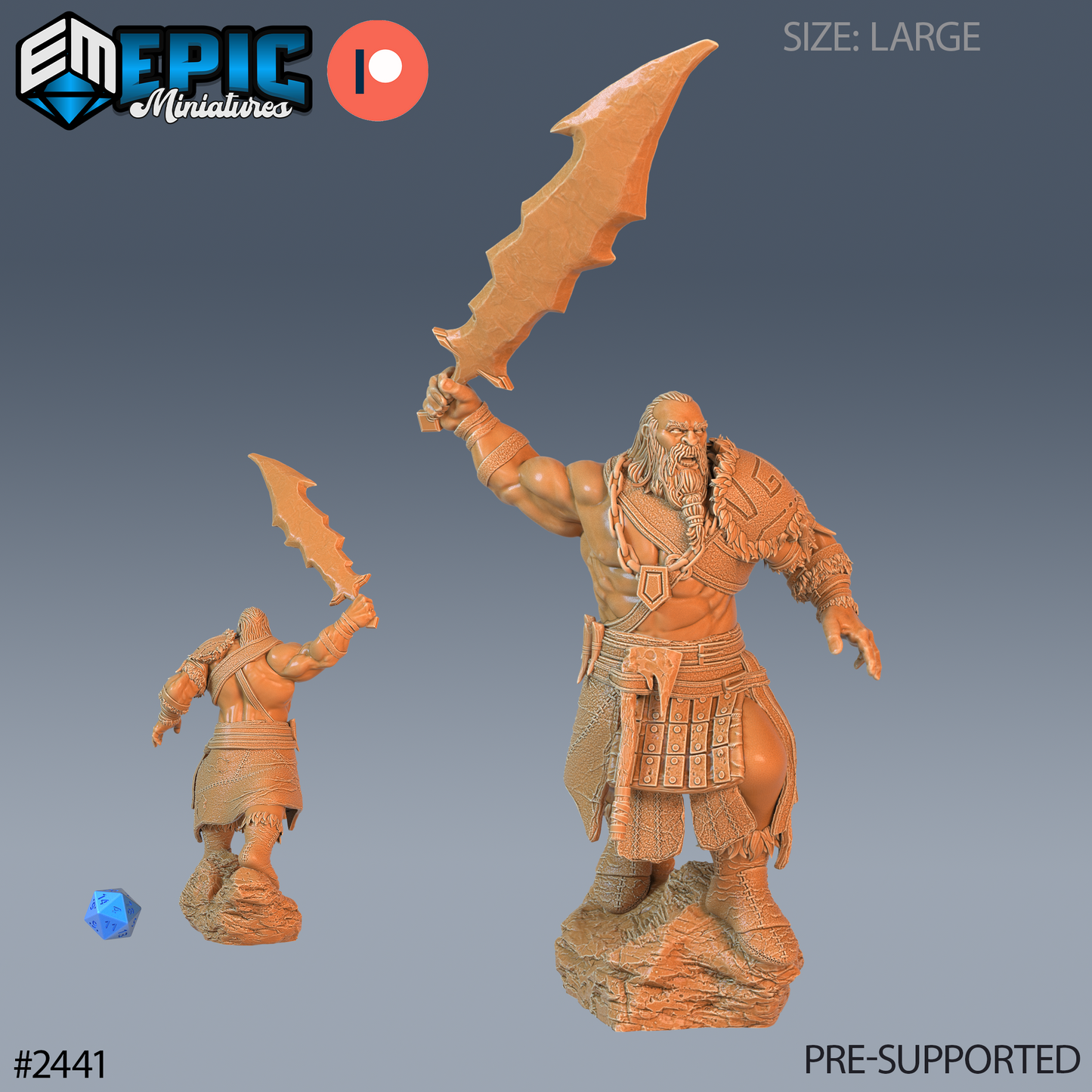 3D Resin Miniature Half Frost Giant - D&D Epic Miniatures