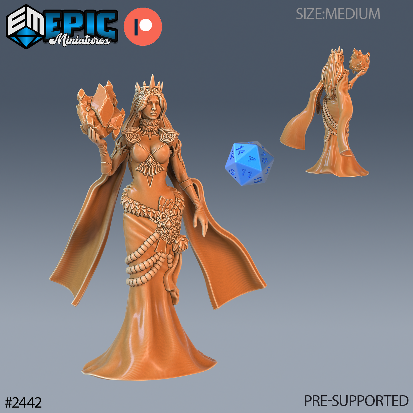 3D Resin Miniature Ice Sorceress D&D - Epic Miniatures
