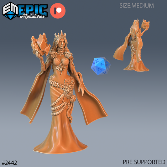 3D Resin Miniature Ice Sorceress D&D - Epic Miniatures