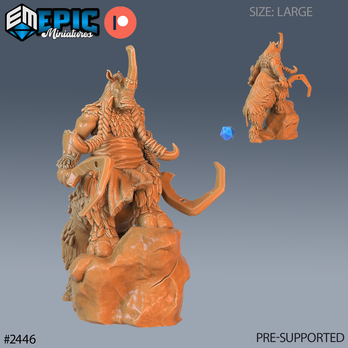 3D Resin Miniature Rhino Centaur - D&D Epic Miniatures