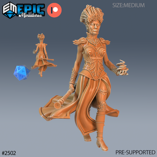 3D Resin Miniature Wind Genasi Female - D&D Epic Miniatures