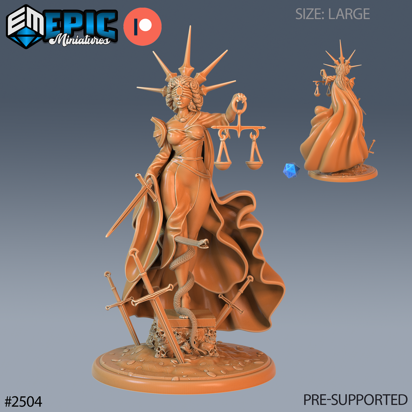 3D Resin Miniature Justicia - D&D Epic Miniatures