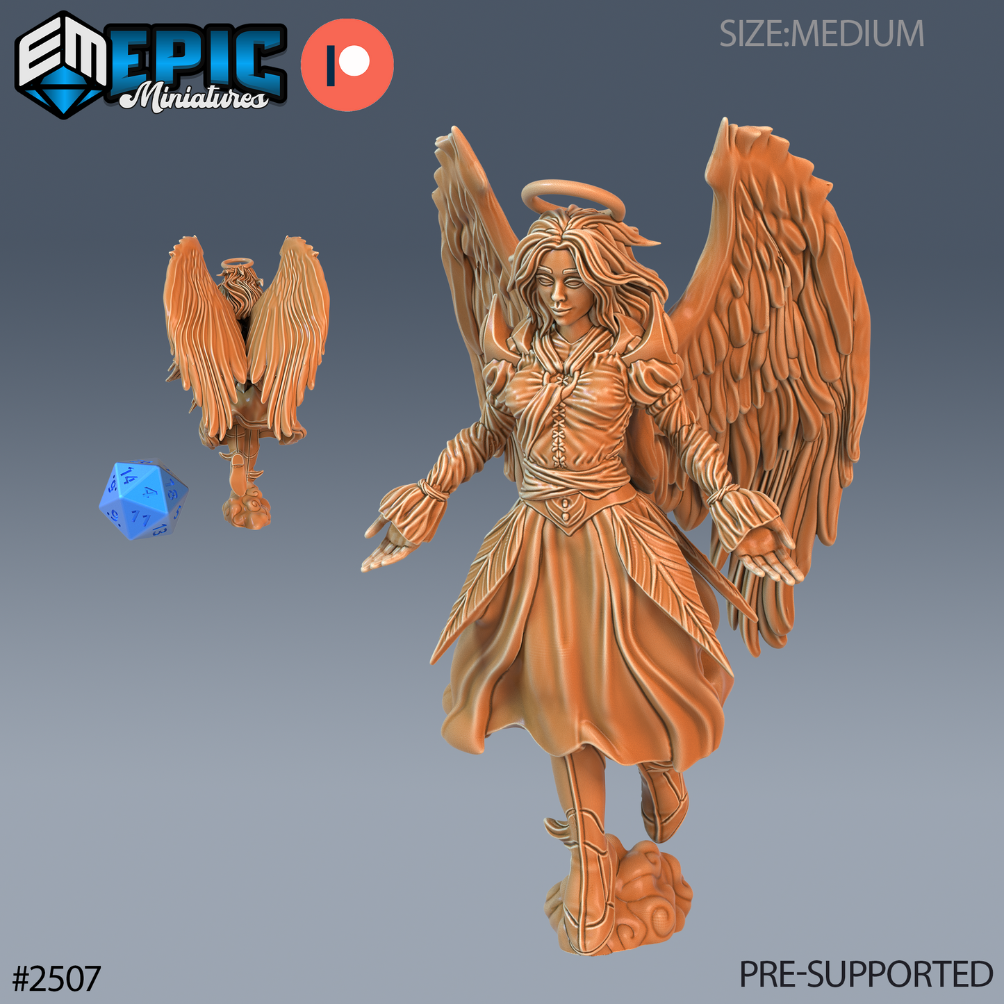 3D Resin Miniature Angel Female - D&D Epic Miniatures