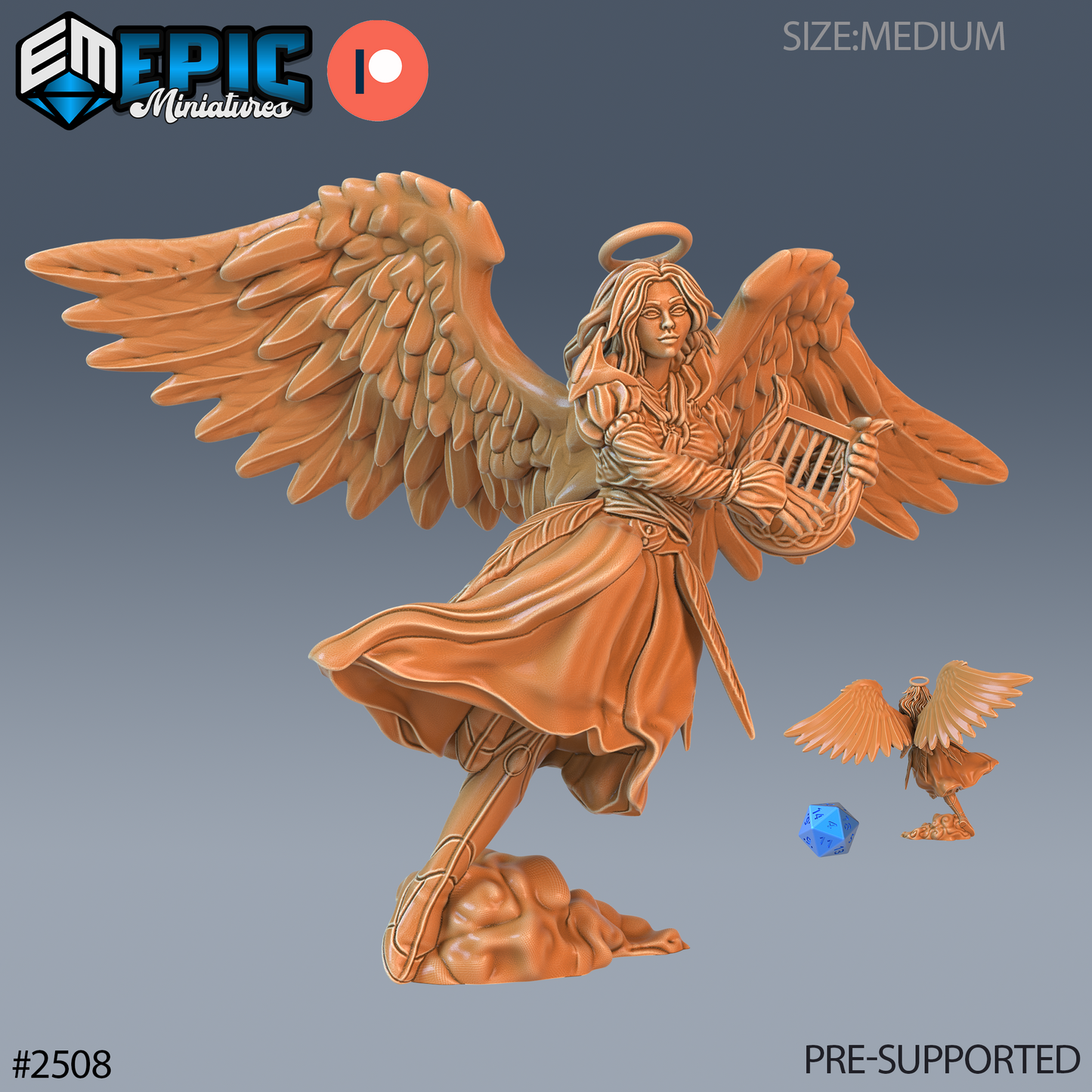 3D Resin Miniature Angel Female - D&D Epic Miniatures